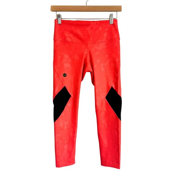 Under Armour | UA RUSH Upstream Pink Camo Compression Crop Leggings XS NWOT - Picture 1 of 10